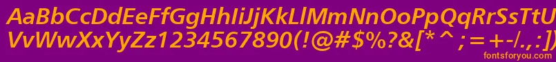 Humanist777BoldItalicBt Font – Orange Fonts on Purple Background