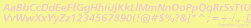 Humanist777BoldItalicBt Font – Pink Fonts on Yellow Background