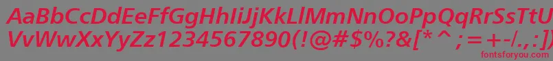 Шрифт Humanist777BoldItalicBt – красные шрифты на сером фоне
