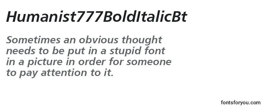 Review of the Humanist777BoldItalicBt Font
