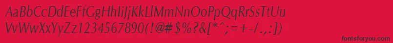 OptanecompactItalic Font – Black Fonts on Red Background