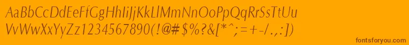 OptanecompactItalic Font – Brown Fonts on Orange Background
