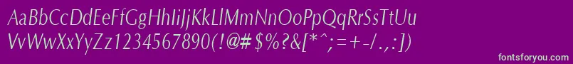 OptanecompactItalic Font – Green Fonts on Purple Background