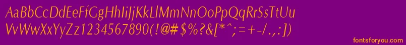 OptanecompactItalic Font – Orange Fonts on Purple Background
