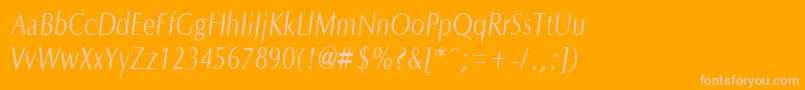 OptanecompactItalic Font – Pink Fonts on Orange Background