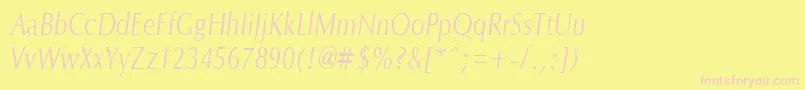 OptanecompactItalic Font – Pink Fonts on Yellow Background