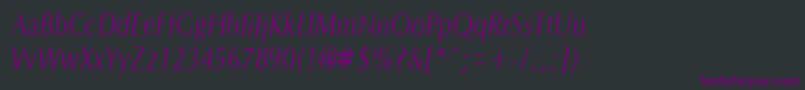 OptanecompactItalic Font – Purple Fonts on Black Background