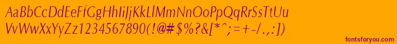 OptanecompactItalic Font – Purple Fonts on Orange Background