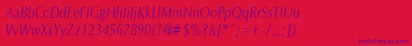 OptanecompactItalic Font – Purple Fonts on Red Background
