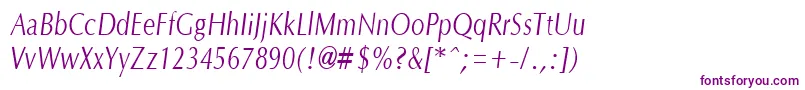 OptanecompactItalic Font – Purple Fonts on White Background
