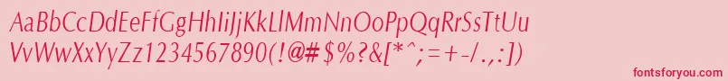 OptanecompactItalic Font – Red Fonts on Pink Background
