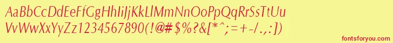 OptanecompactItalic Font – Red Fonts on Yellow Background