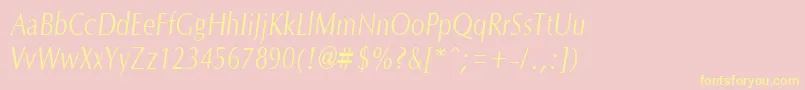 OptanecompactItalic Font – Yellow Fonts on Pink Background