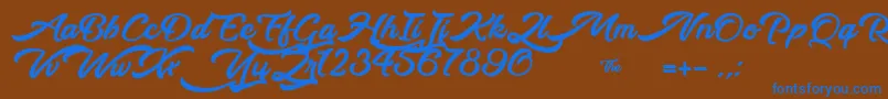 WalkingInTheStreet Font – Blue Fonts on Brown Background