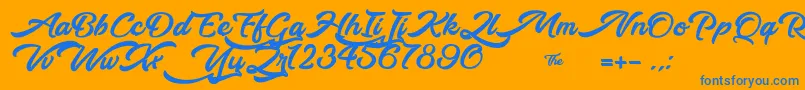 WalkingInTheStreet Font – Blue Fonts on Orange Background