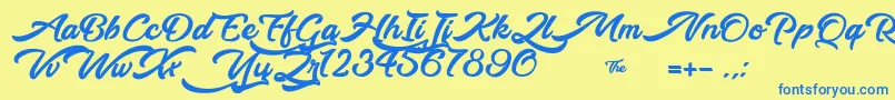 WalkingInTheStreet Font – Blue Fonts on Yellow Background