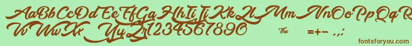 WalkingInTheStreet Font – Brown Fonts on Green Background