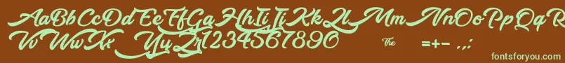 WalkingInTheStreet Font – Green Fonts on Brown Background