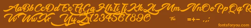 WalkingInTheStreet Font – Orange Fonts on Brown Background