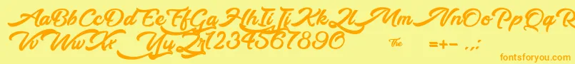 WalkingInTheStreet Font – Orange Fonts on Yellow Background