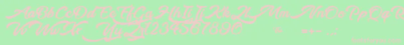 Подробнее о шрифте WalkingInTheStreet Шрифт WalkingInTheStreet – розовые шрифты на зелёном фоне
