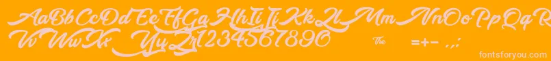 WalkingInTheStreet Font – Pink Fonts on Orange Background