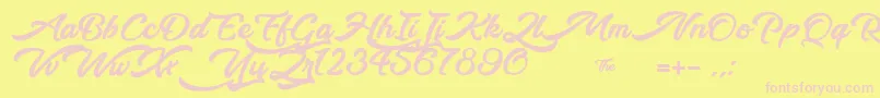 WalkingInTheStreet Font – Pink Fonts on Yellow Background