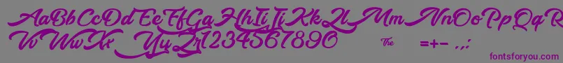 Шрифт WalkingInTheStreet – фиолетовые шрифты на сером фоне