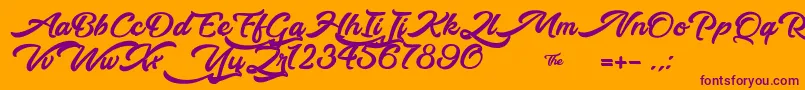 WalkingInTheStreet Font – Purple Fonts on Orange Background