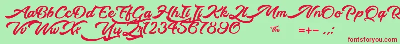 WalkingInTheStreet Font – Red Fonts on Green Background