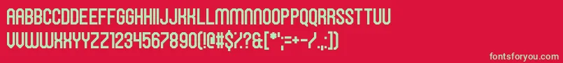 フォントHawkingBowen – 赤い背景に緑の文字