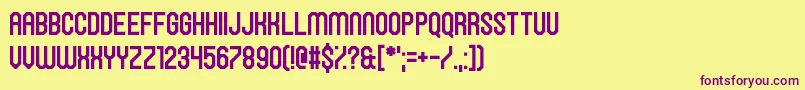 HawkingBowen Font – Purple Fonts on Yellow Background