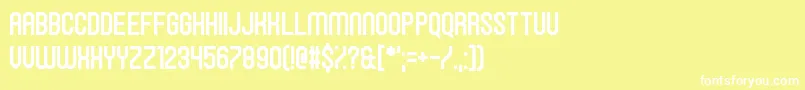 フォントHawkingBowen – 黄色い背景に白い文字
