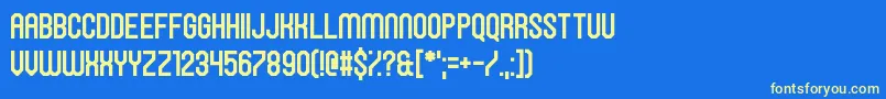 HawkingBowen Font – Yellow Fonts on Blue Background