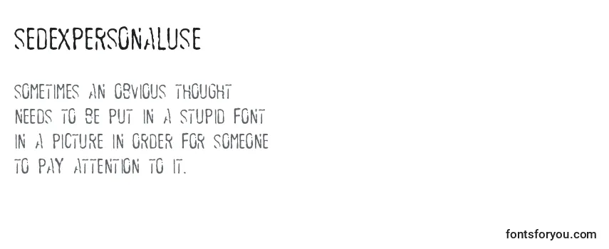 Review of the SedexPersonalUse Font