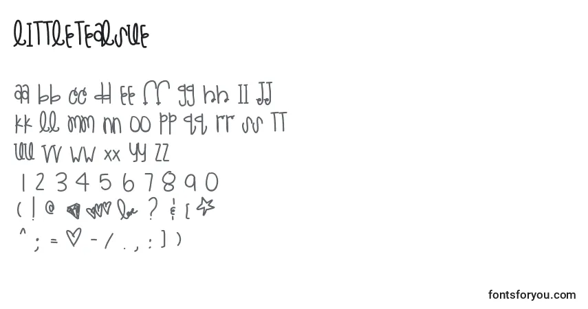 A fonte Littletealsue – alfabeto, números, caracteres especiais