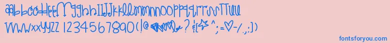 Littletealsue Font – Blue Fonts on Pink Background