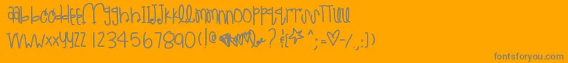 Littletealsue-Schriftart – Graue Schriften auf orangefarbenem Hintergrund