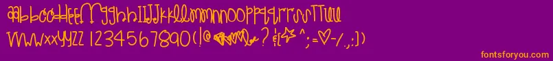 Littletealsue Font – Orange Fonts on Purple Background