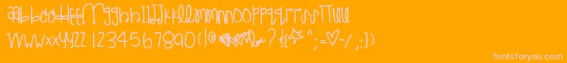 Шрифт Littletealsue – розовые шрифты на оранжевом фоне