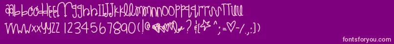 Littletealsue Font – Pink Fonts on Purple Background