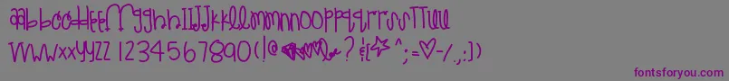 Littletealsue Font – Purple Fonts on Gray Background