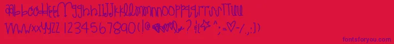 Littletealsue Font – Purple Fonts on Red Background