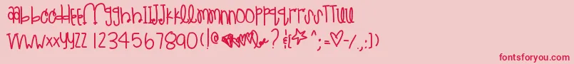 Littletealsue Font – Red Fonts on Pink Background