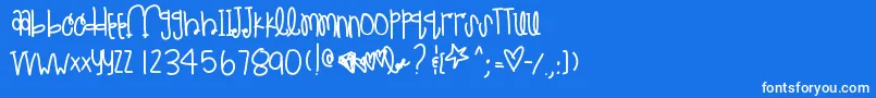 Littletealsue-Schriftart – Weiße Schriften auf blauem Hintergrund