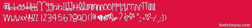 フォントLittletealsue – 赤い背景に白い文字