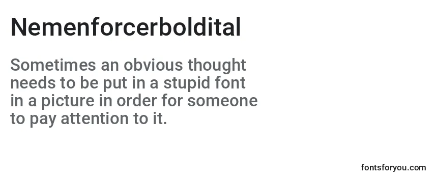 Review of the Nemenforcerboldital Font