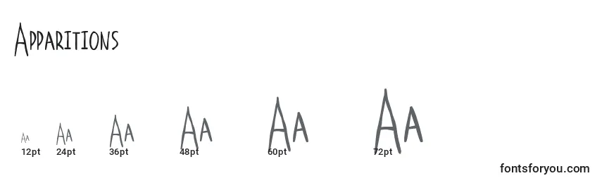 Apparitions Font Sizes
