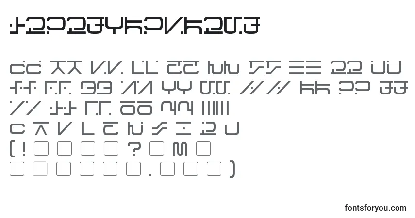 Schriftart VisitorScript (67147) – Alphabet, Zahlen, spezielle Symbole