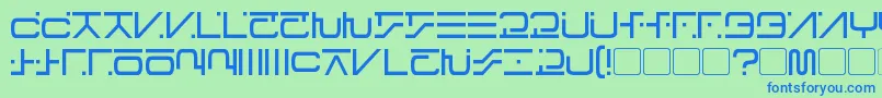 fuente VisitorScript – Fuentes Azules Sobre Fondo Verde